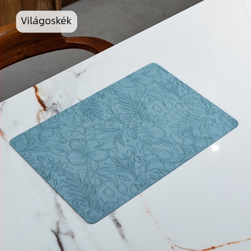 Ou Jie PVC étkezési alátét virágos mintával, négyzet alakú, 0,15 cm vastagság