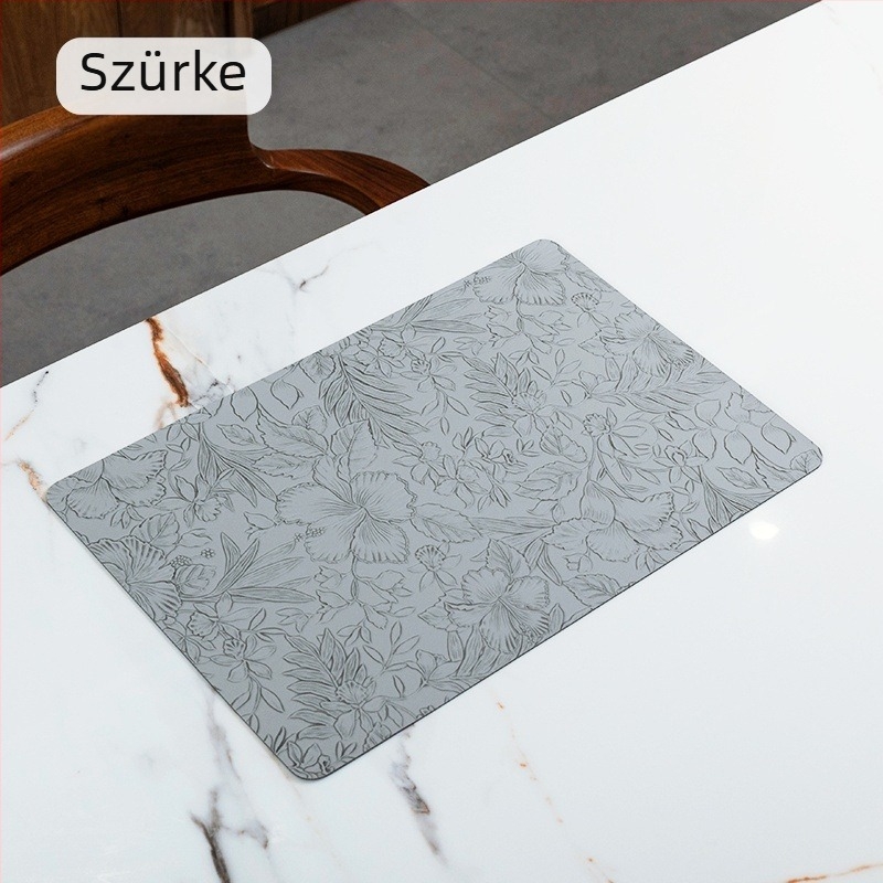 Ou Jie PVC étkezési alátét virágos mintával, négyzet alakú, 0,15 cm vastagság