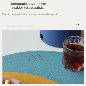 Lychee mintás PVC bőr étkezési alátét, kerek, vízálló, hőálló