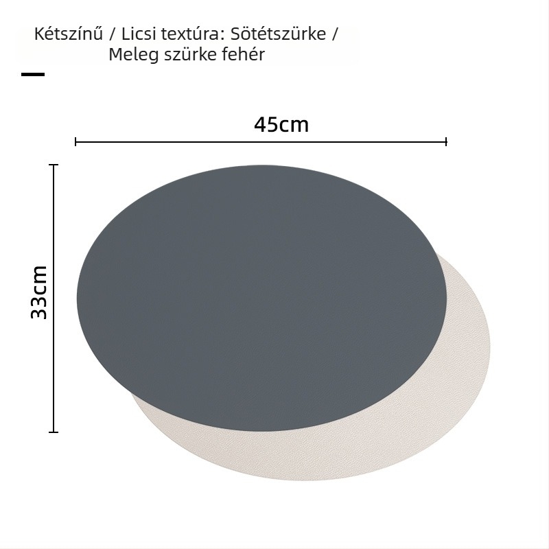 Lychee mintás PVC bőr étkezési alátét, kerek, vízálló, hőálló