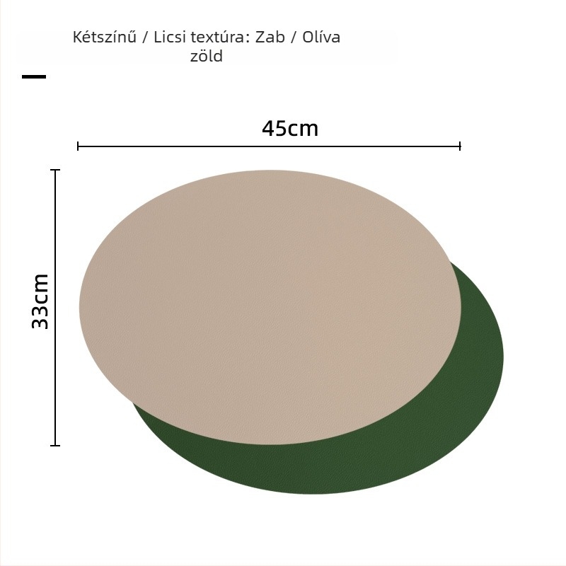 Lychee mintás PVC bőr étkezési alátét, kerek, vízálló, hőálló