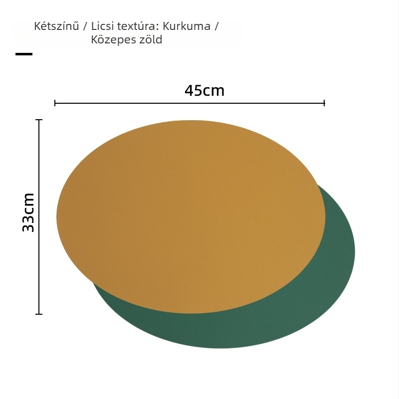 Lychee mintás PVC bőr étkezési alátét, kerek, vízálló, hőálló