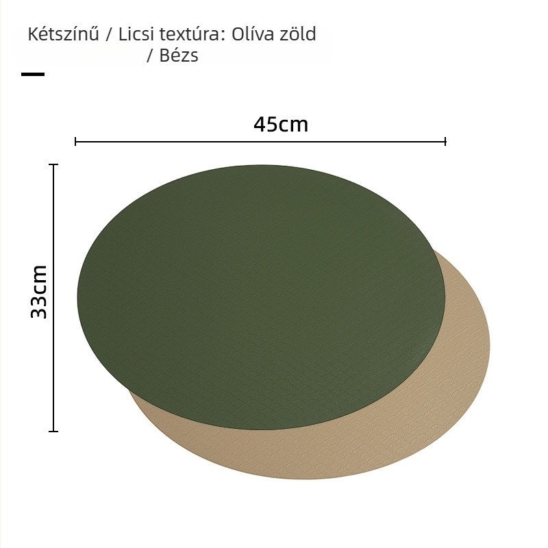 Lychee mintás PVC bőr étkezési alátét, kerek, vízálló, hőálló