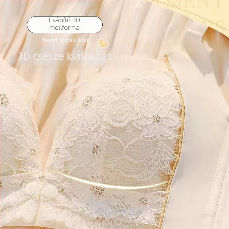 6833 elülső záródású szoptatós melltartó; nylon alapanyag; pamut bélés 30–50%; vékony formázott kosarak; szoptatási funkció