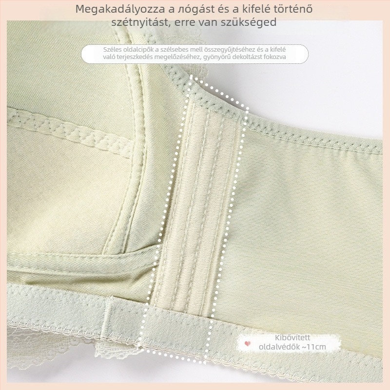 Teljes kosárú melltartó, ultra vékony formázott kosár, csipkés pamut, bélés 100% pamut, stabilizáló támogatás