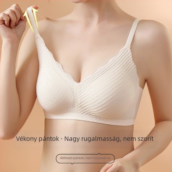Nyári seamless csipkés melltartó nőknek, kis kosárhoz, gyengéd emelés, vezeték nélküli, anti-lógás