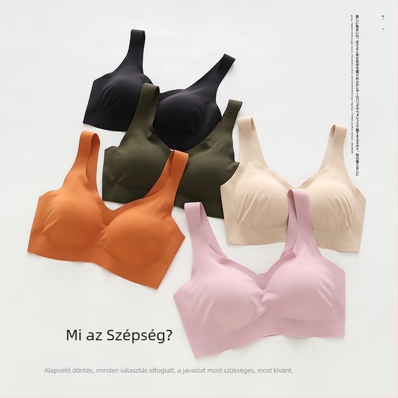 Drót nélküli japán stílusú melltartó, vest-stílus, varrat nélküli kétszeres réteg, 3/4 kosár, vékony formázott kosár, rögzített dupla pántok, anyag nylon/spandix