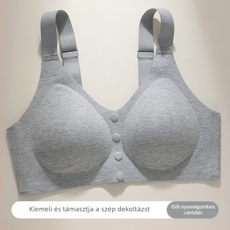 Elöl záródó szoptatós melltartó középkorú és idősebb nők számára, drót nélküli, Push-Up, anti-süllyedés elleni, anyasági melltartó párnákkal