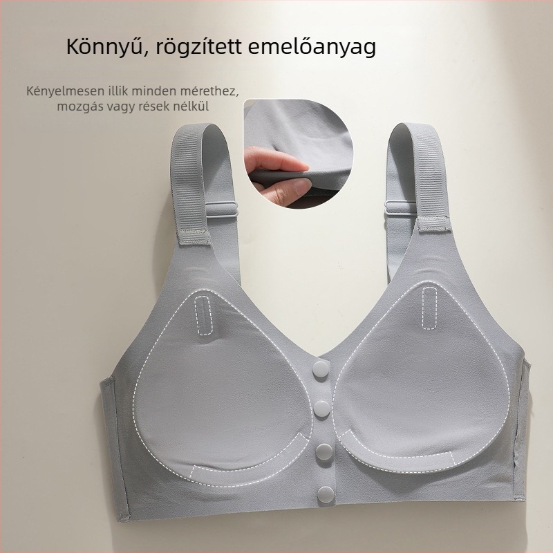 Elöl záródó szoptatós melltartó középkorú és idősebb nők számára, drót nélküli, Push-Up, anti-süllyedés elleni, anyasági melltartó párnákkal