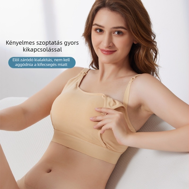 Személyre szabott szoptatós melltartó kéz nélküli használathoz, minden évszakban, pamutanyagból, varrat nélküli, párnázás nélküli, hátul négy soros kapoccsal