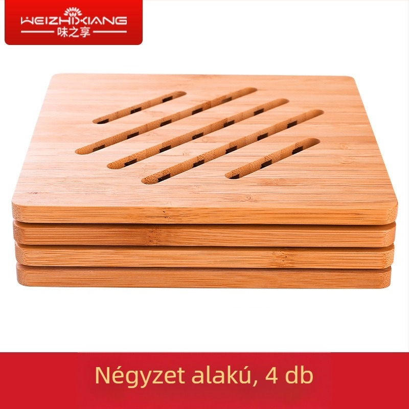Bambusz étkezési alátét, hőálló, nagy négyszögletes asztali alátét edényekhez