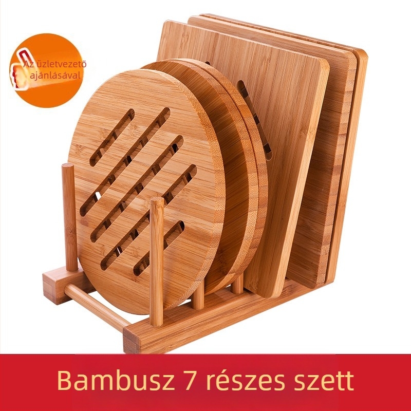 Bambusz étkezési alátét, hőálló, nagy négyszögletes asztali alátét edényekhez