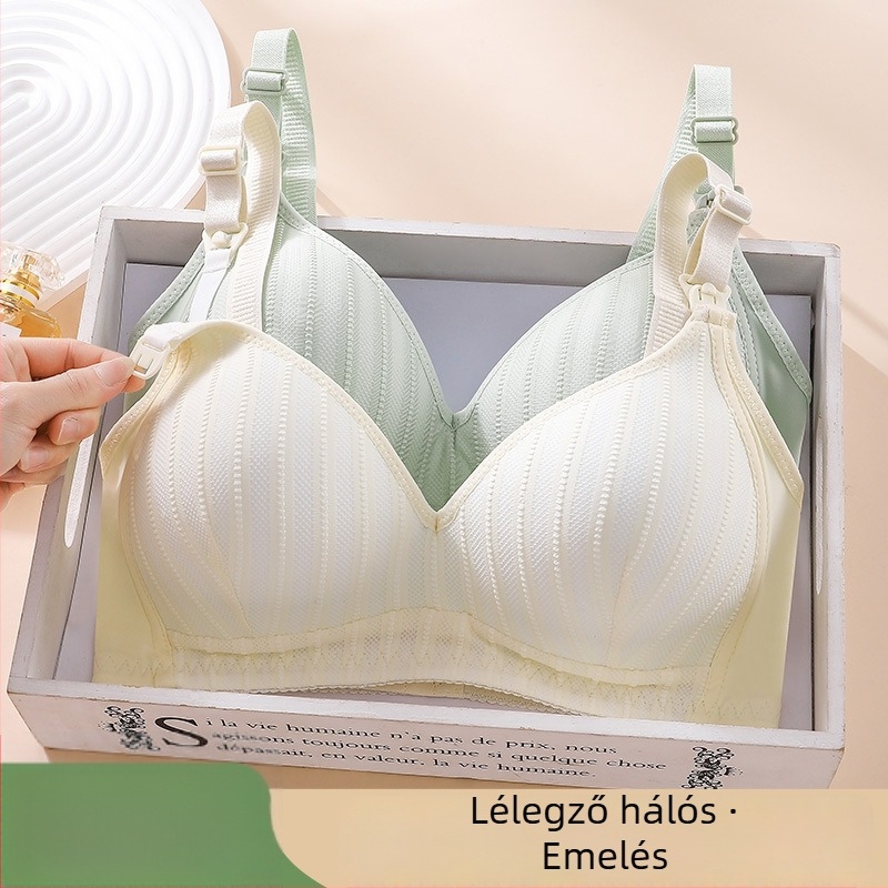 Szoptatós melltartó vékony formázott kosarakkal, jacquard mintázat, anyaga nylon (anyag: nylon; bélés: nylon; zárás: hátul három sor kampó; acélgyűrű nélkül)