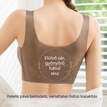 Varrásmentes szoptatós melltartó elöl záródó, nagy méretekhez, lélegző, emelő hatás, anti-megereszkedés, oldalsó támasz