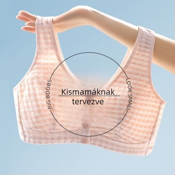 Kockás elöl gombos, drót nélküli melltartó, stílusú mellény, nyári légáteresztő nagy méretekhez