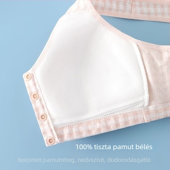 Kockás elöl gombos, drót nélküli melltartó, stílusú mellény, nyári légáteresztő nagy méretekhez