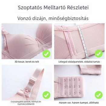 Pamut bélésű, merevítés nélküli szoptatós melltartó terhes nőknek, légáteresztő és kényelmes, vékony fazon