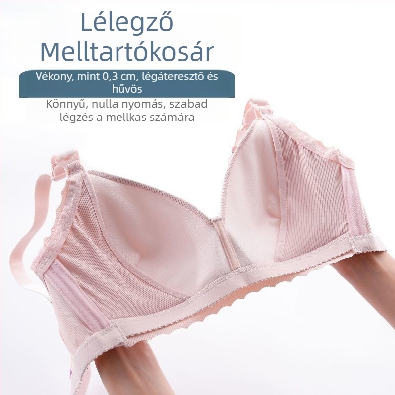 Pamut bélésű, merevítés nélküli szoptatós melltartó terhes nőknek, légáteresztő és kényelmes, vékony fazon