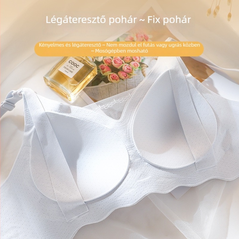 Szoptatós melltartó puha támaszú, nejlon anyagú, vékony formázott kosarak, fix pántok, hátul négy sor kapoccsal