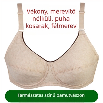 Zhang Yan 510 Színes pamutból készült, nélküli merevítő melltartó nagyméretű nőknek, középkorú és idősebbek számára, két sor csattal, vékony formázott kosár, felső tartás, légáteresztő