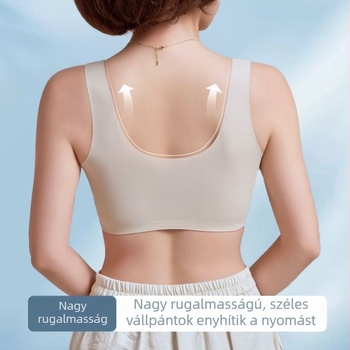 Reliefes jacquard melltartó elülfel zárással, középkorú és idősebb nőknek, anyai stílus, formázó hatás, merevítő nélkül, varrás nélküli