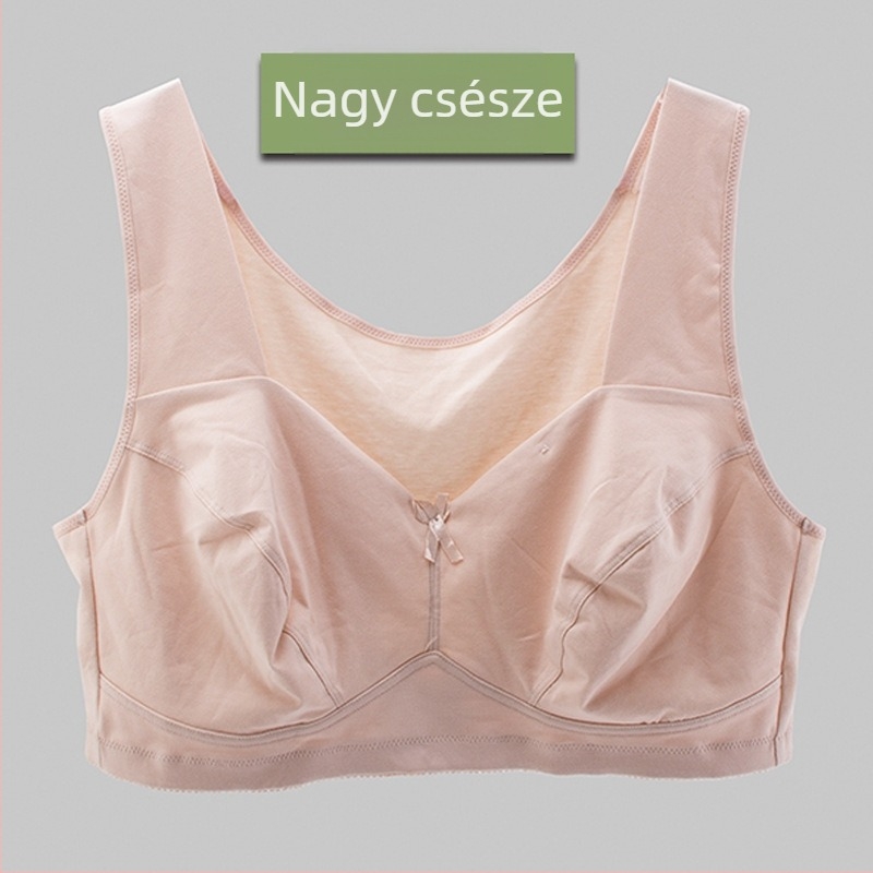 Pluszméretű pamut melltartó merevítő nélküli, vékony, univerzális, kismamáknak