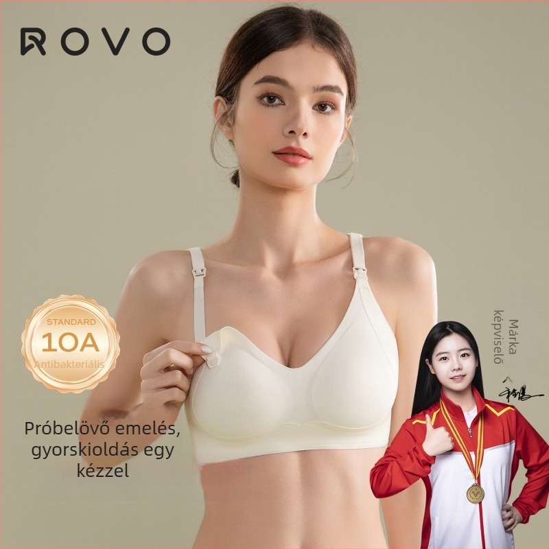 Szoptatós melltartó – antibakteriális nejlon anyag, acélgyűrű nélkül, anti-sagging, hátul négy sor kapoccsal, lélegző