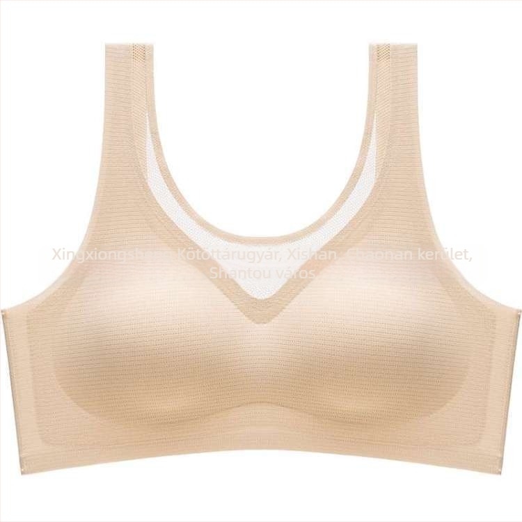 Quanshengmei 8832 Varrás nélküli sportmelltartó, drót nélküli, ütéscsillapító futáshoz, formázó hatás, hátsó Ice Silk, vékony kosár