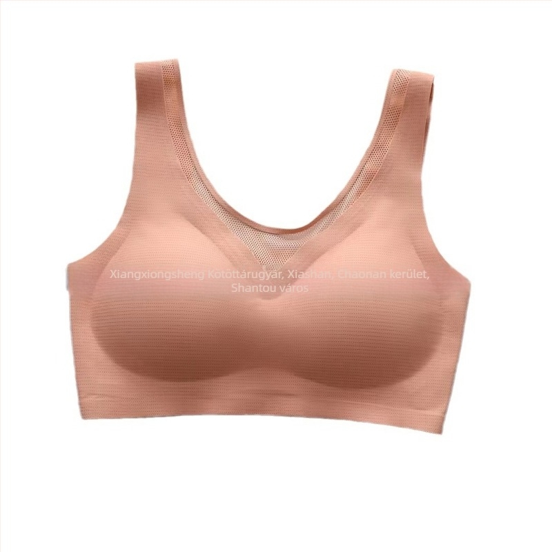 Quanshengmei 8832 Varrás nélküli sportmelltartó, drót nélküli, ütéscsillapító futáshoz, formázó hatás, hátsó Ice Silk, vékony kosár