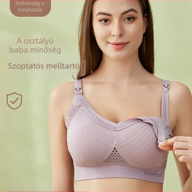Varrás nélküli, merevítő nélküli szoptatós melltartó, pamut anyagú, lélegző, laktációhoz, minden anyai szakaszhoz