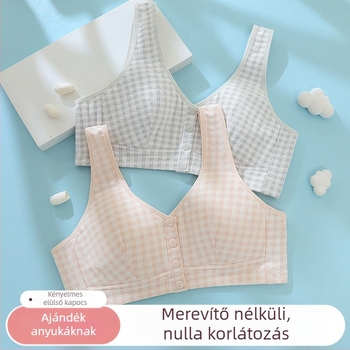 Légáteresztő merevítő nélküli melltartó középkorú és idős nőknek, tavasz-nyár, vékony fazon, nagy méret, top-stílusú elöl záródással