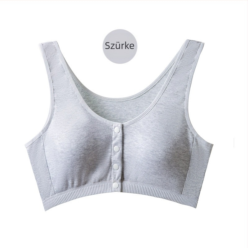 Pamut melltartó vestés stílusban, teljes kosár, elöl záró patent, rögzített dupla vállpánt