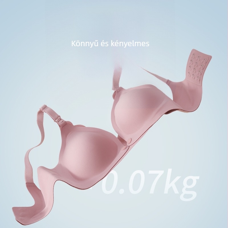 Szoptatós melltartó előre nyíló csattal, vékony formázott kosár, nejlon anyag, 43% spandex bélés, huzalmentes, fix dupla vállpántok