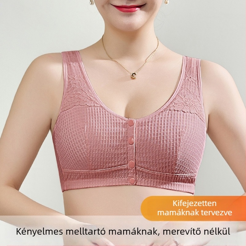 Plusz méretű, légáteresztő, merevítő nélküli melltartó, elöl záródó, mellény típusú, nyárra