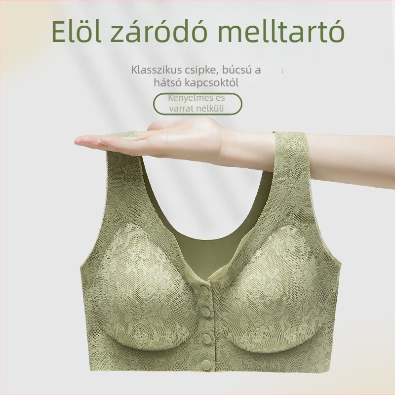 Elöl záródó, seamless melltartó középkorú és idősebb nőknek, merevítő nélkül, hátsó formázó, plusz méret