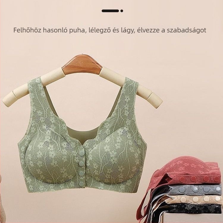 Anyai-stílusú, varrás nélküli melltartó, előről záródó, vest-stílusú, nagy méret, vezeték nélküli