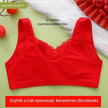 Pamut melltartó előre záródó, drót nélküli, vest-stílusú, idős nőknek, nagy méret, 3/4 kosár, formázott kosár