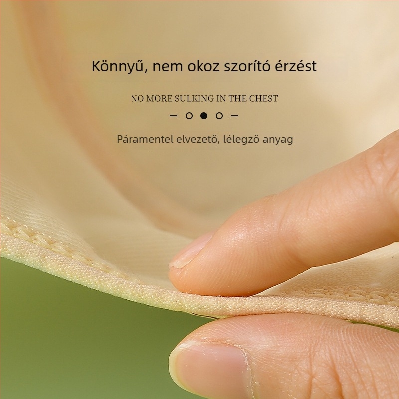 Elöl záródó, vezeték nélküli melltartó, mintás, ultra vékony 0,3 cm, 5/8 kosár, lélegző poliészter-pamut