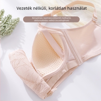Szoptatós melltartó csipével, varrat nélküli elülső zárás, nejlon anyag, vékony formázott kosár
