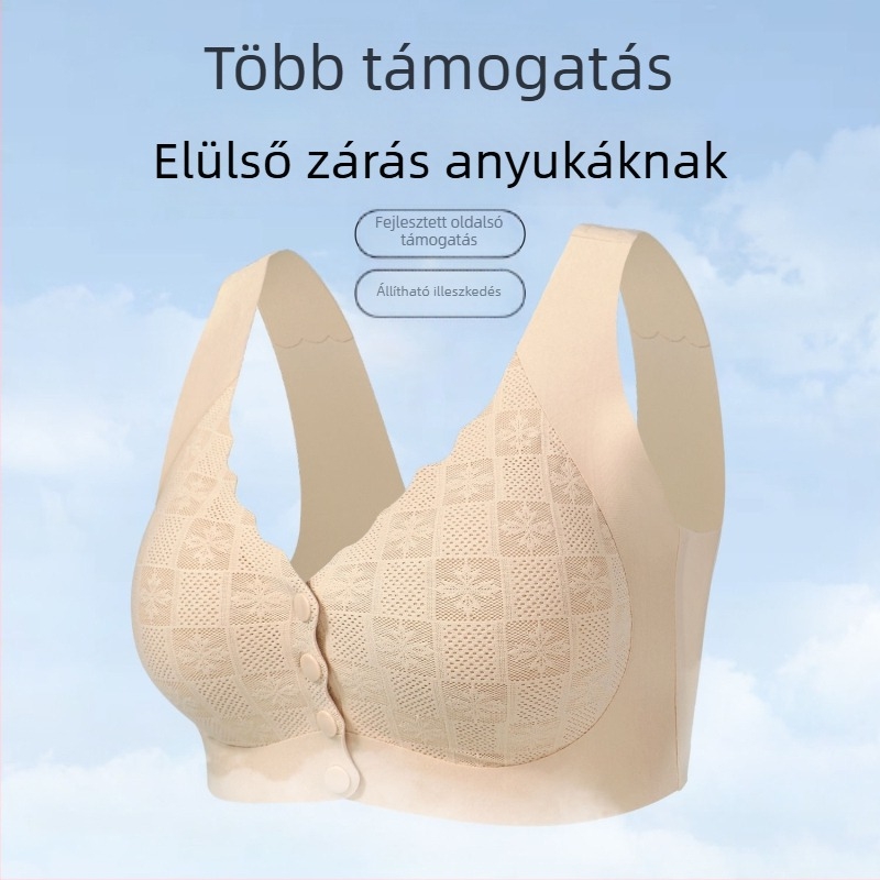 Előn záródó, vezeték nélküli melltartó, mellény-stílus, teljes kosár, latex formázott kosarak, légáteresztő nylon anyag
