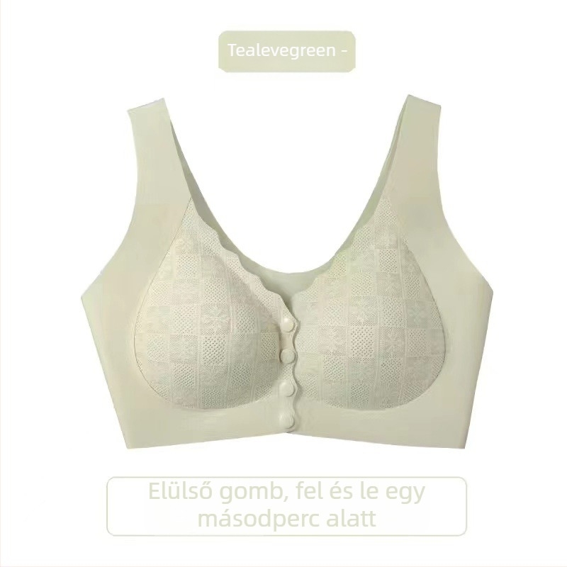Előn záródó, vezeték nélküli melltartó, mellény-stílus, teljes kosár, latex formázott kosarak, légáteresztő nylon anyag