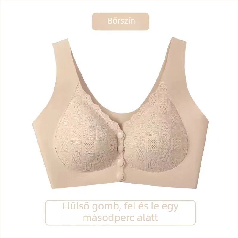 Előn záródó, vezeték nélküli melltartó, mellény-stílus, teljes kosár, latex formázott kosarak, légáteresztő nylon anyag