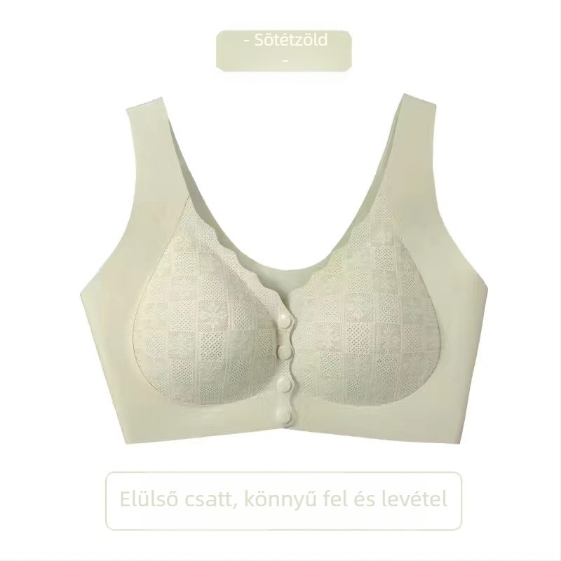 Előn záródó, vezeték nélküli melltartó, mellény-stílus, teljes kosár, latex formázott kosarak, légáteresztő nylon anyag