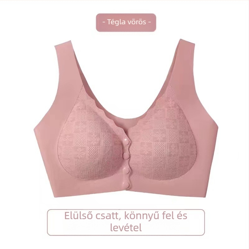Előn záródó, vezeték nélküli melltartó, mellény-stílus, teljes kosár, latex formázott kosarak, légáteresztő nylon anyag