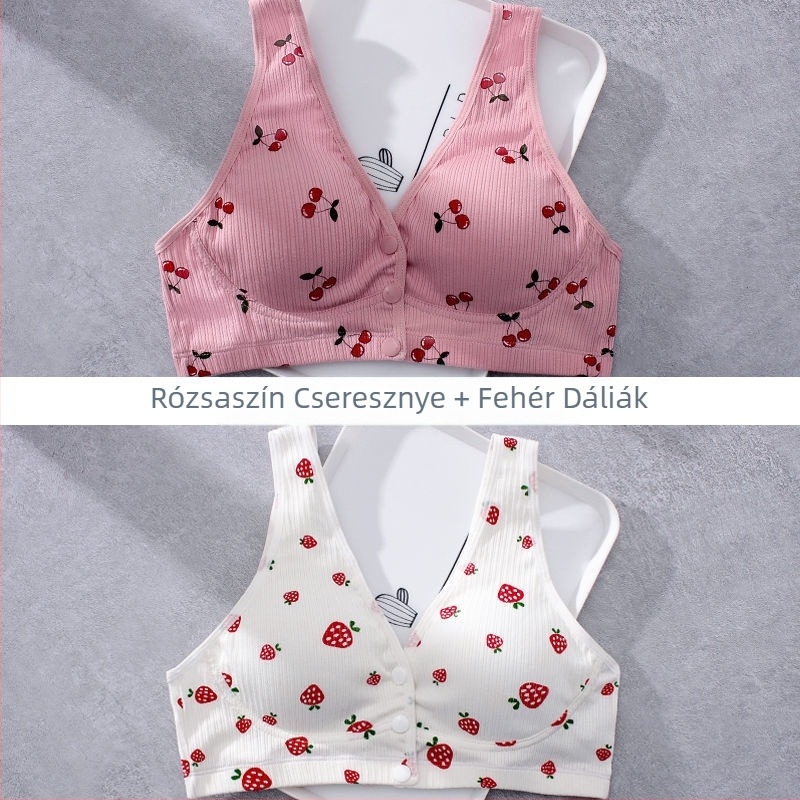 Szoptatós melltartó 100% pamutból, vékony formázott kosarak, acélkeret nélküli, egy darabból álló kialakítás, minden terhességi szakaszhoz és szoptatáshoz