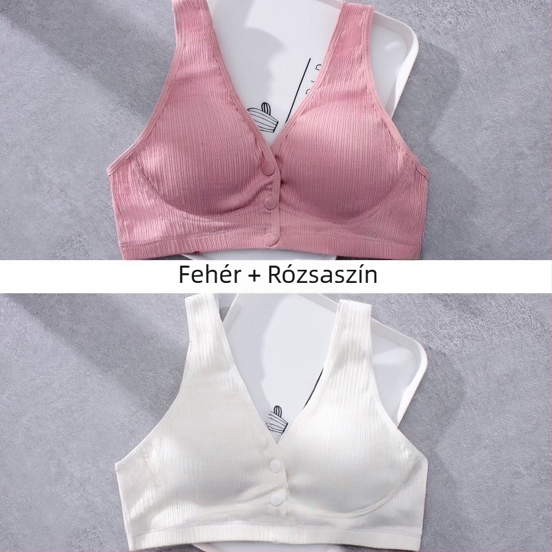 Szoptatós melltartó 100% pamutból, vékony formázott kosarak, acélkeret nélküli, egy darabból álló kialakítás, minden terhességi szakaszhoz és szoptatáshoz