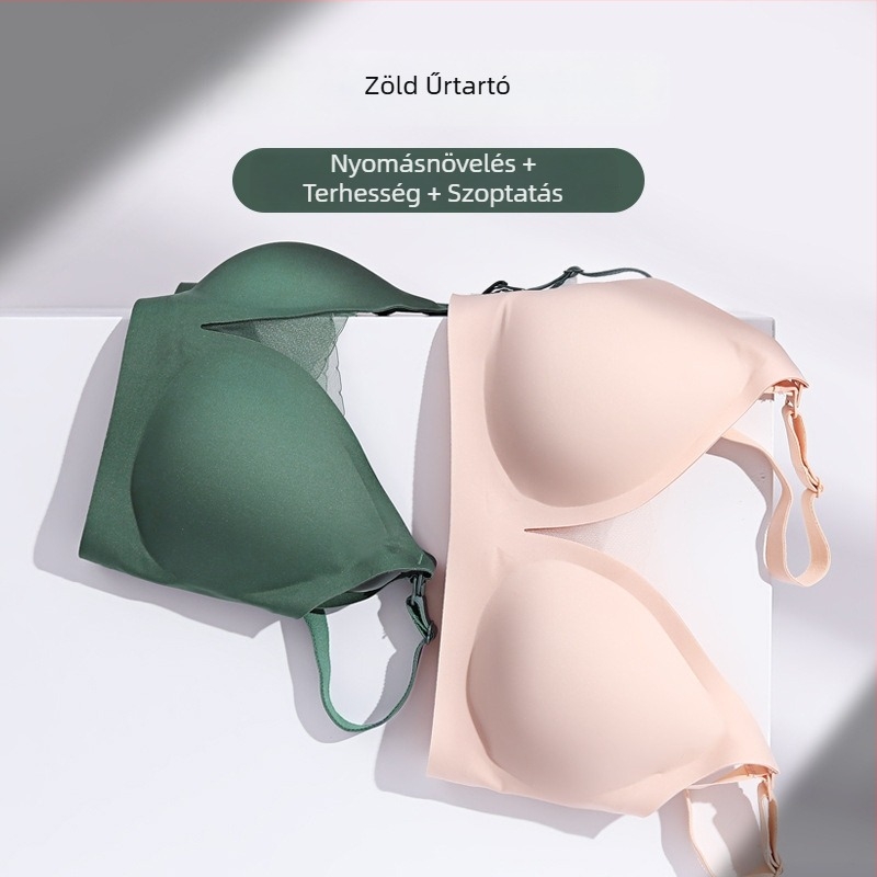Terhes- és szoptatós melltartó, varrás nélküli, vékony formázott kosár, kivezető vas rendszer nélkül, fix kettős vállpántok, hátul négy sor kapocs, egyszerű és természetes stílus; fő anyag: 55% nylon; bélés: 30–50% spandex