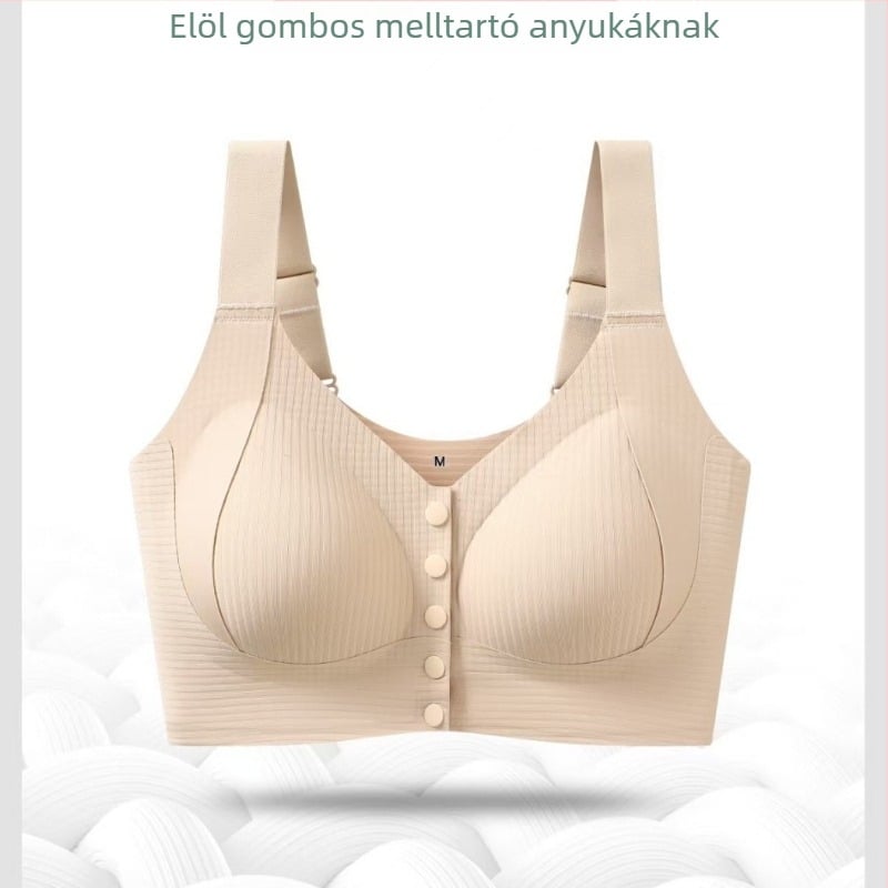 Plusz méretű varrás nélküli melltartó elől záródó, drót nélküli, lélegző, vékony kosár