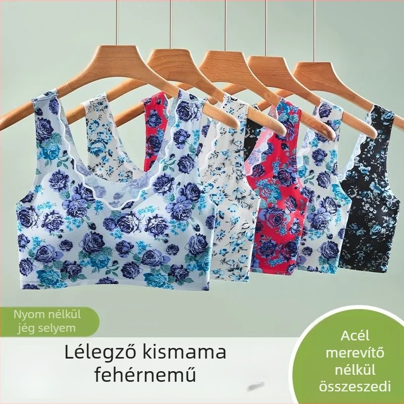 Nyári melltartó vezeték nélküli háttámasz-sal, varrás nélküli, ultra vékony ice silk anyag, nagy méretek, teljes kosár