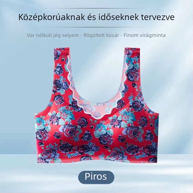 Nyári melltartó vezeték nélküli háttámasz-sal, varrás nélküli, ultra vékony ice silk anyag, nagy méretek, teljes kosár